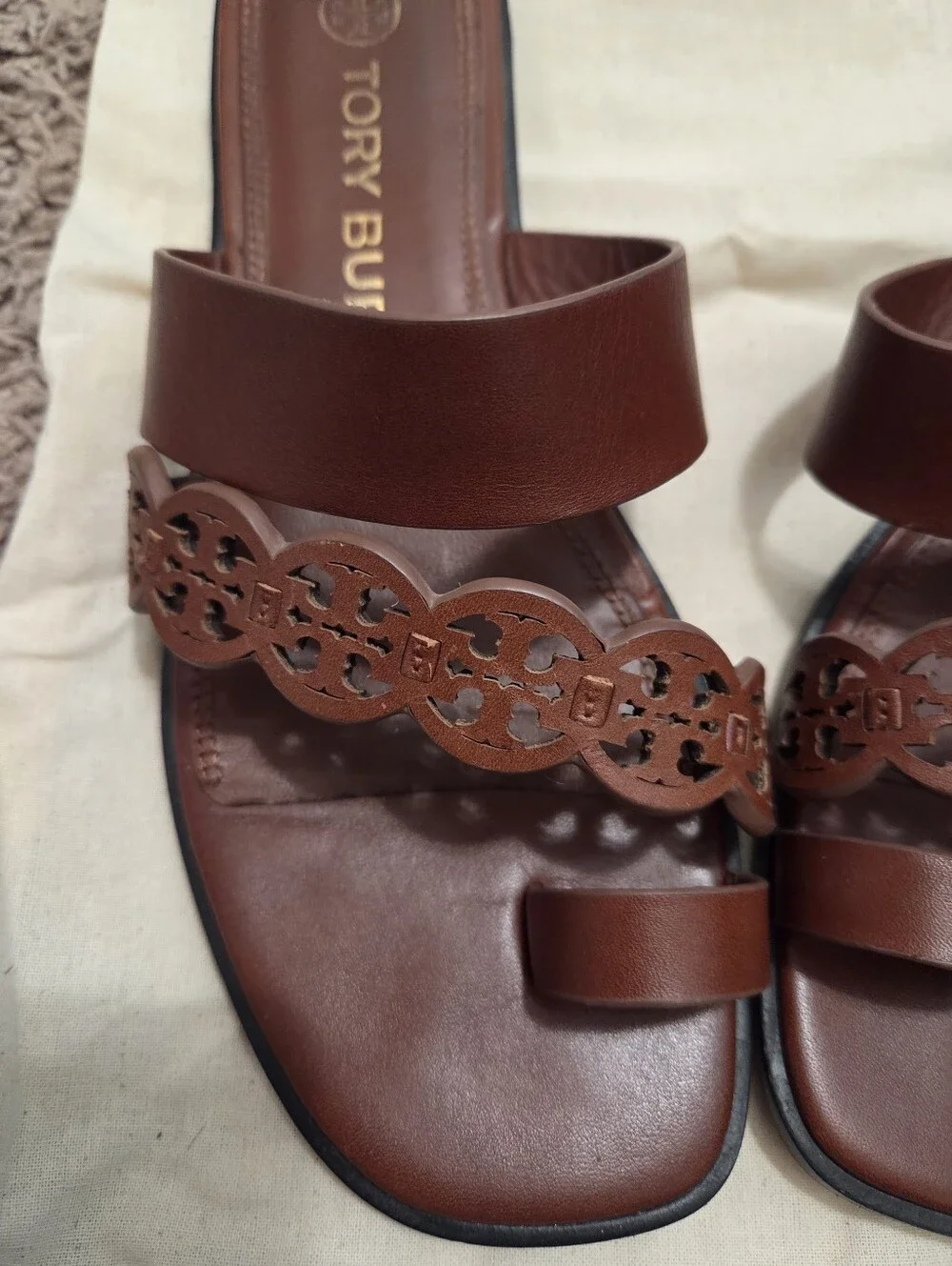 Tory Burch Brown Leather Sandals